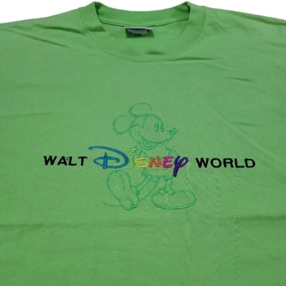 Vintage Walt Disney World Shirt Size Medium Mickey Mouse Embroidery Embroidered